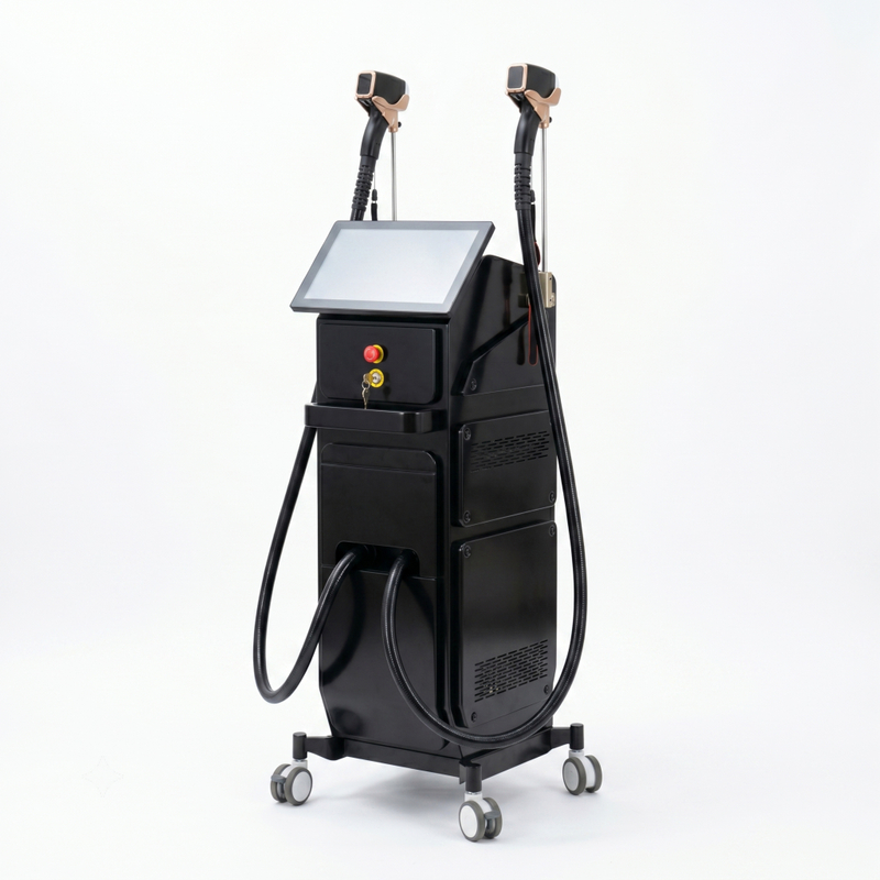 Macchina per la depilazione laser a diodi 808nm a doppio manipolo per salone professionale
