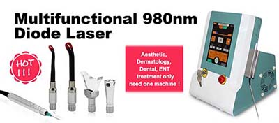 980nm Dental Laser 5 teste di trattamento disponibili