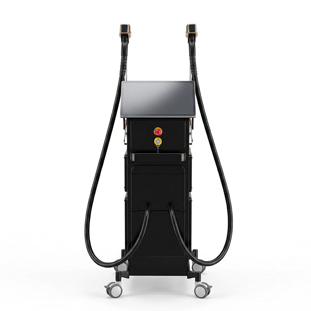 Macchina per la depilazione laser a diodi 808nm a doppio manipolo per salone professionale