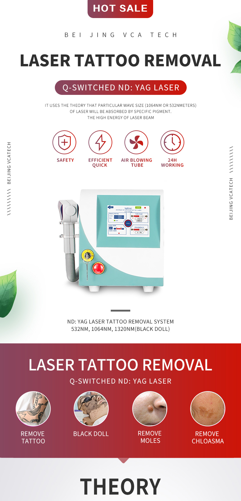 Q Switch ND YAG Laser System Tatto Rimozione Laser