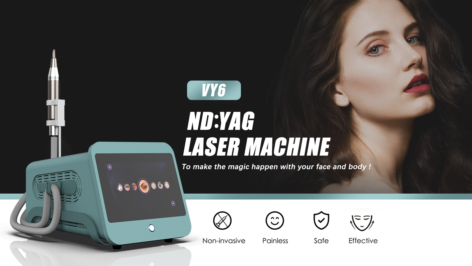 Q commutata ND YAG Laser Tattoo Rimozione Pico Laser Machine